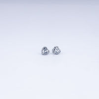 Elegant 925 Sterling Silver Heart Solitaire Earrings with CZ Stone