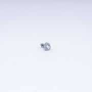 Elegant 925 Sterling Silver Heart Solitaire Earrings with CZ Stone