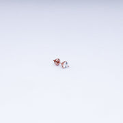Heart Sparkle CZ Stud Earrings in 925 Sterling Silver with Rose Gold Plating