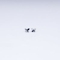 Butterfly Sparkle Stud Earrings in 925 Sterling Silver with CZ Accents
