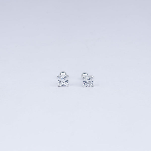 Princess-Cut Radiance in 925 Sterling Silver Stud Earrings
