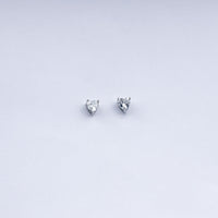 Classic Heart Solitaire CZ Stud Earrings in 925 Sterling Silver