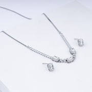Stone Studded Zircon Necklace Set In 925 Sterling Silver
