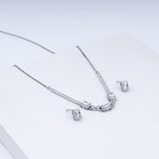 Stone Studded Zircon Necklace Set In 925 Sterling Silver