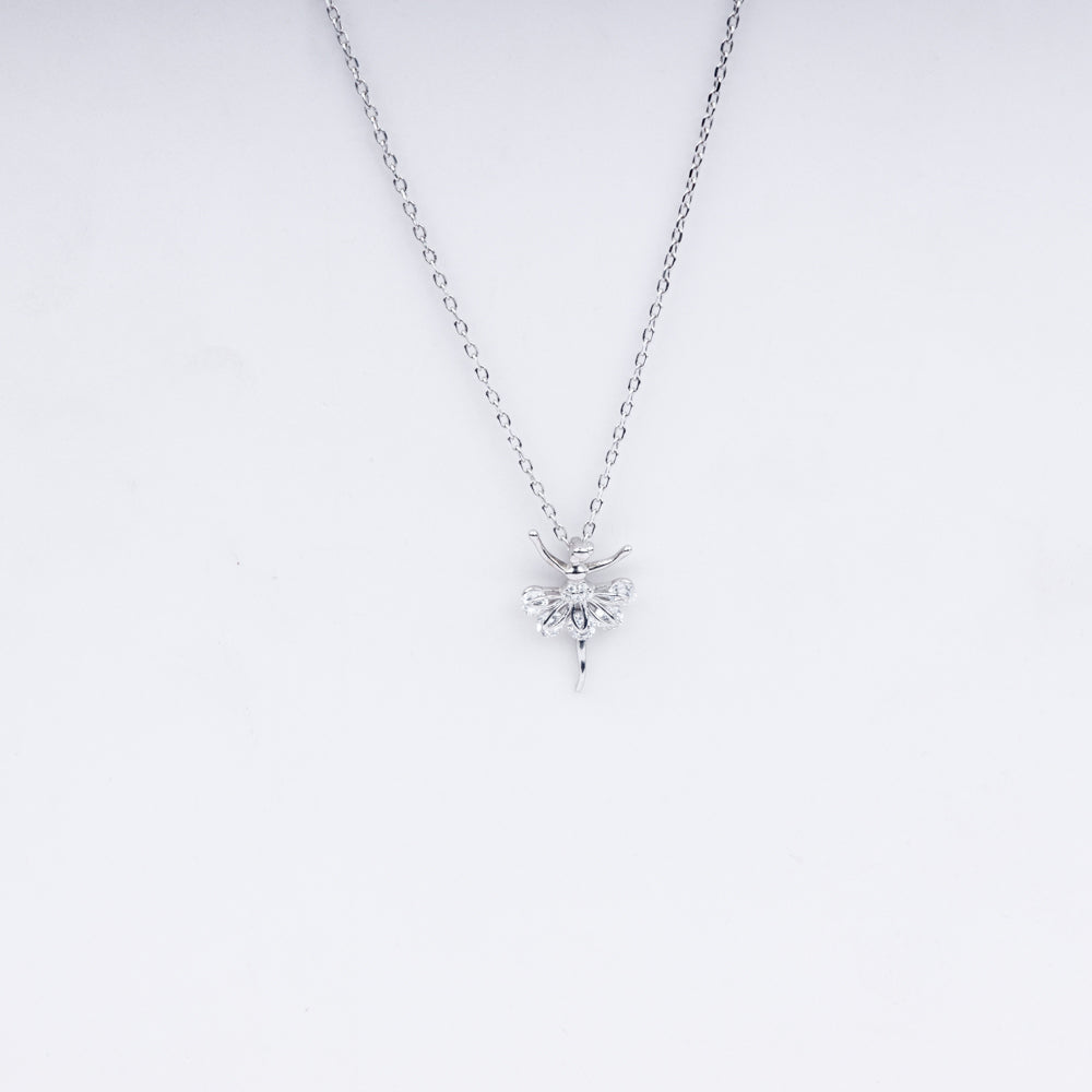 Floral Fantasy Zircon Necklace Set In 925 Sterling Silver