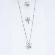 Floral Fantasy Zircon Necklace Set In 925 Sterling Silver