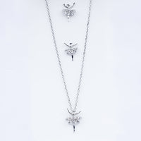 Floral Fantasy Zircon Necklace Set In 925 Sterling Silver