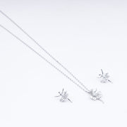 Floral Fantasy Zircon Necklace Set In 925 Sterling Silver