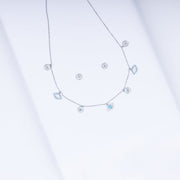 Evil Eye Amulet Zircon Necklace Set In 925 Sterling Silver