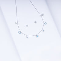 Evil Eye Amulet Zircon Necklace Set In 925 Sterling Silver