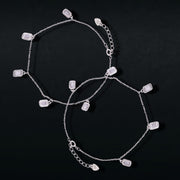 Charming Stone-Accented Anklet In 925 Sterling Silver - Vanika 