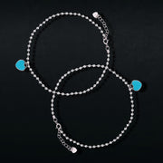 Dainty Heartfelt Anklet In 925 Sterling Silver - Vanika 