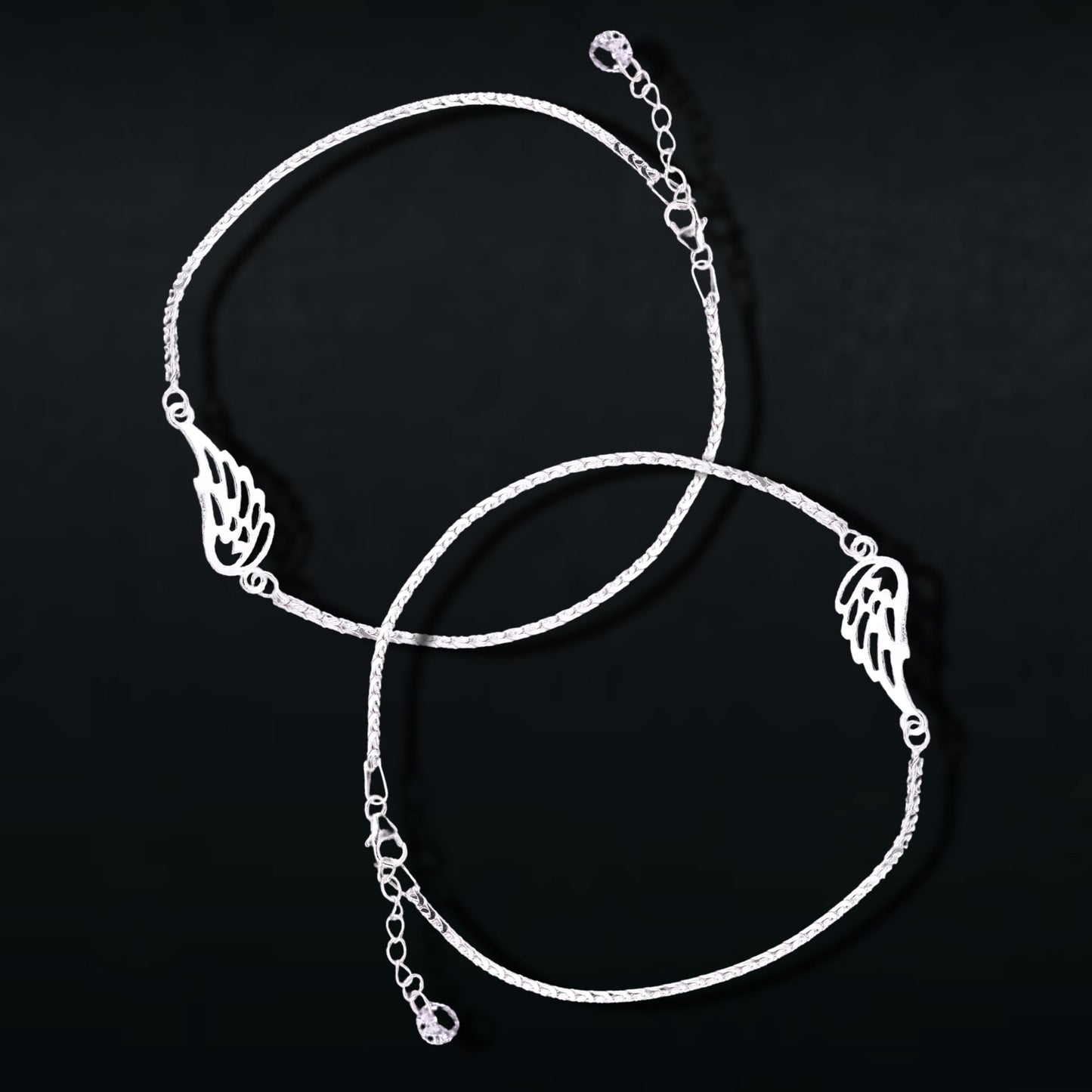 Fluttering Wing Charm Anklet In 925 Sterling Silver - Vanika 