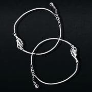 Fluttering Wing Charm Anklet In 925 Sterling Silver - Vanika 