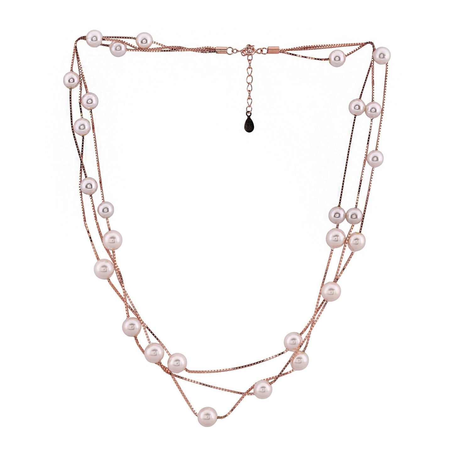 Rosy Pearl Elegance In 925 Sterling Silver Chain - Vanika 