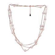 Rosy Pearl Elegance In 925 Sterling Silver Chain - Vanika 