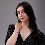 Twinkling Bow Charm Zircon Adjustable Bracelet In 925 Sterling Silver - Vanika 