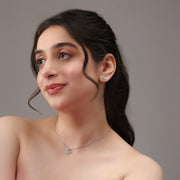 Floral Fantasy Zircon Necklace Set In 925 Sterling Silver - Vanika 