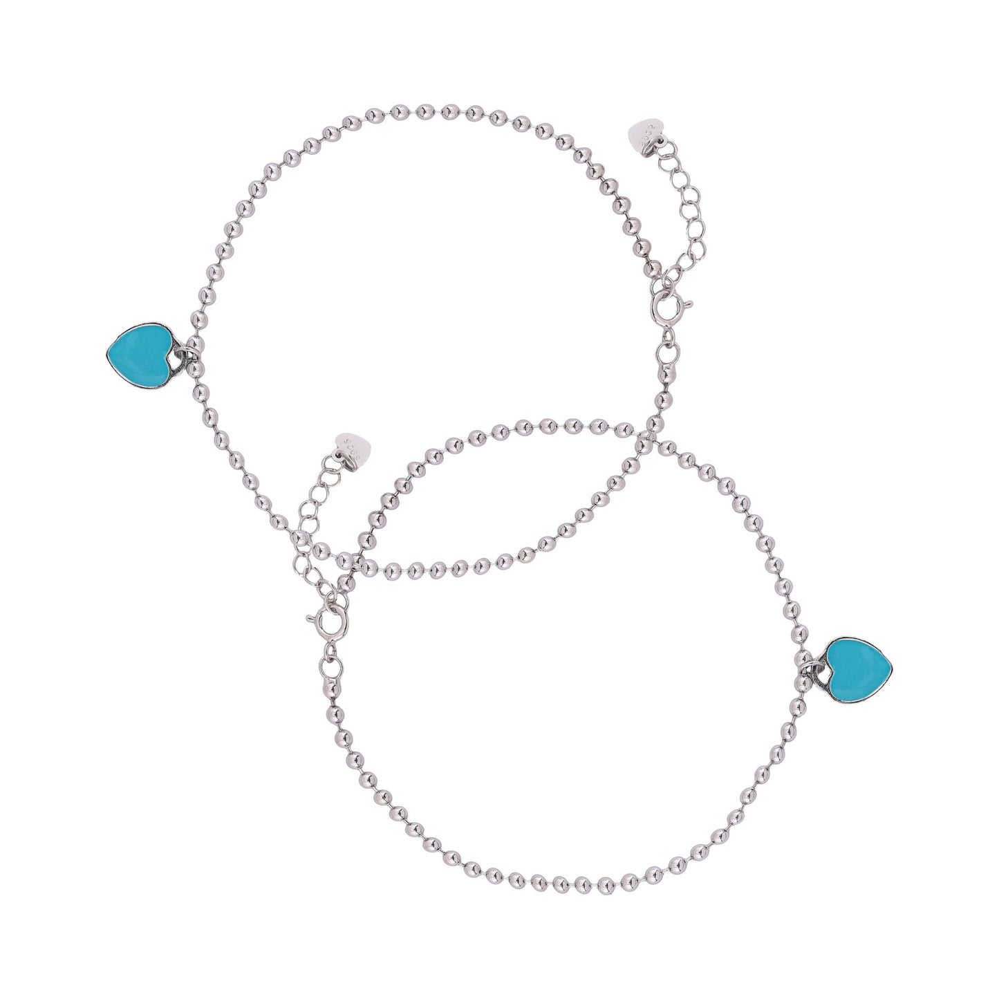 Dainty Heartfelt Anklet In 925 Sterling Silver - Vanika 