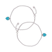 Dainty Heartfelt Anklet In 925 Sterling Silver - Vanika 