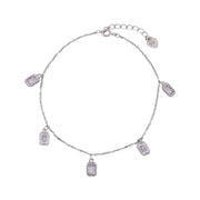 Charming Stone-Accented Anklet In 925 Sterling Silver - Vanika 