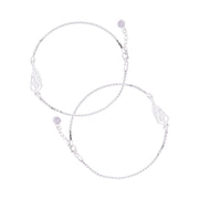 Fluttering Wing Charm Anklet In 925 Sterling Silver - Vanika 