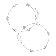 Enchanted Stone Butterfly Anklet In 925 Sterling Silver - Vanika 