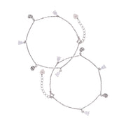 Evergreen Leafy Charm Anklet In 925 Sterling Silver - Vanika 