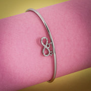 Forever Infinity Charm Zircon Adjustable Bracelet In 925 Sterling Silver - Vanika 