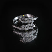 Sparkling Zircon Adjustable Bracelet With Ring In 925 Sterling Silver - Vanika 