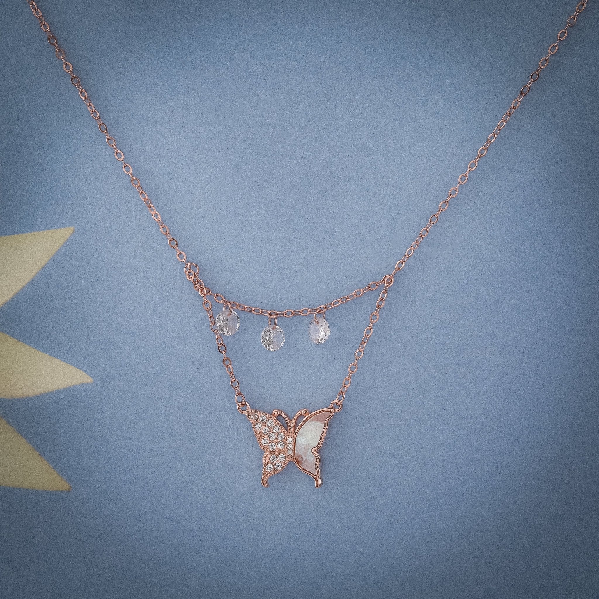 Beads And Butterfly Dreams Chain In 925 Sterling Silver - Vanika 