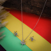 Floral Fantasy Zircon Necklace Set In 925 Sterling Silver - Vanika 