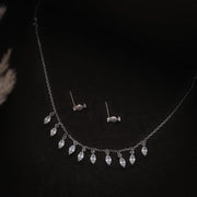 Marquise-Cut Zircon Brilliance Necklace Set In 925 Sterling Silver - Vanika 