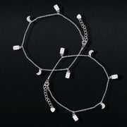 Cosmic Charm Studded Anklet In 925 Sterling Silver - Vanika 