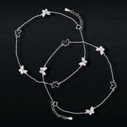Enchanted Stone Butterfly Anklet In 925 Sterling Silver - Vanika 