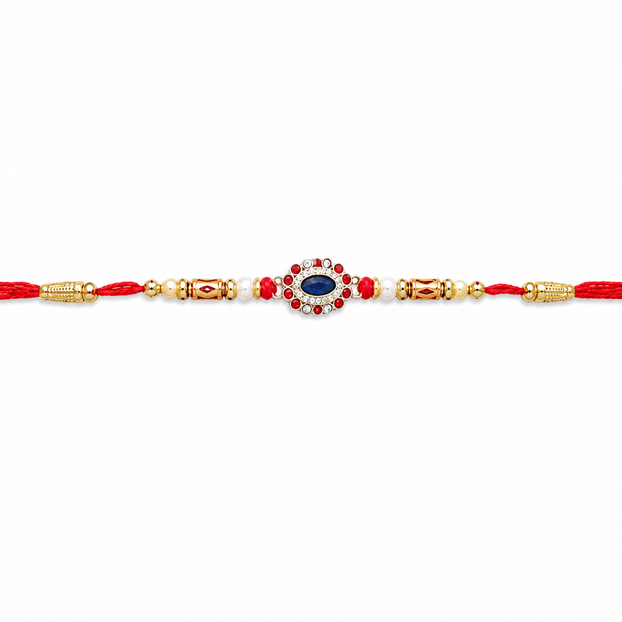 925 Sterling Silver Blue Stone Rakhi for Brother | Premium Designer Silver Rakhi | Vanika Jewellery