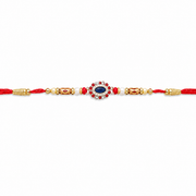 925 Sterling Silver Blue Stone Rakhi for Brother | Premium Designer Silver Rakhi | Vanika Jewellery