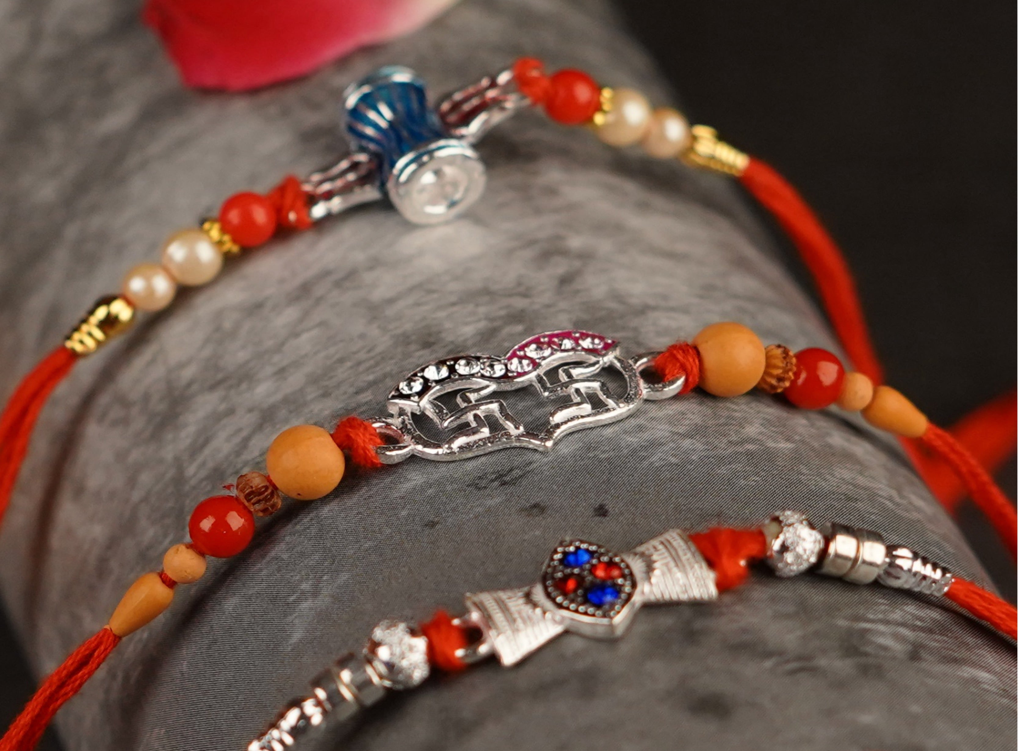 925 Sterling Silver Rakhi Set | Premium Designer Rakhi for Brother | Raksha Bandhan Collection (3 set)