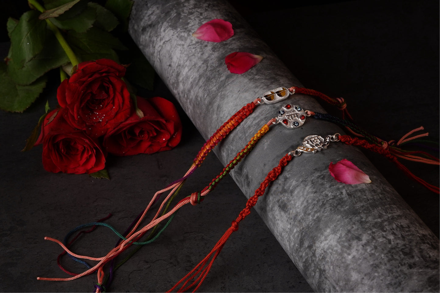 925 Sterling Silver Designer Rakhi Set for Brother | Premium Handmade Raksha Bandhan Rakhi with Colorful Thread & CZ Stones